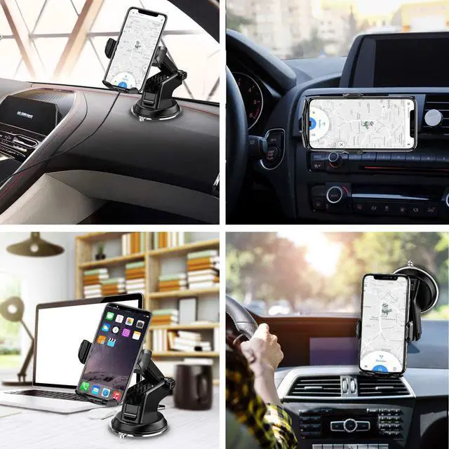 Alt view image 6 of 7 - Wireless Car Charger,15W Qi Fast Charging Auto-Clamping Air Vent Windshield Dashboard Car Phone Mount,Long Arm Suction Cup Holder for iPhone Samsung LG
