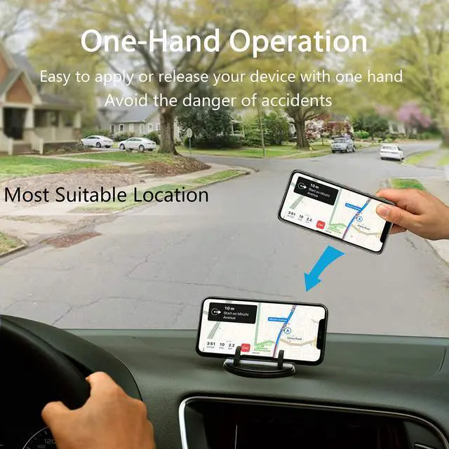 Alt view image 5 of 6 - Car Phone Mount,SRUNP[2 PACK]Cell Phone Holder for Car Dashboard,Vertical Horizontal 360°Rotate,Removable Sticky Gel,Compatible with iPhone11/11Pro Max/Xs/X/Xr/8/7,Samsung Galaxy Note Pixel Smartphone