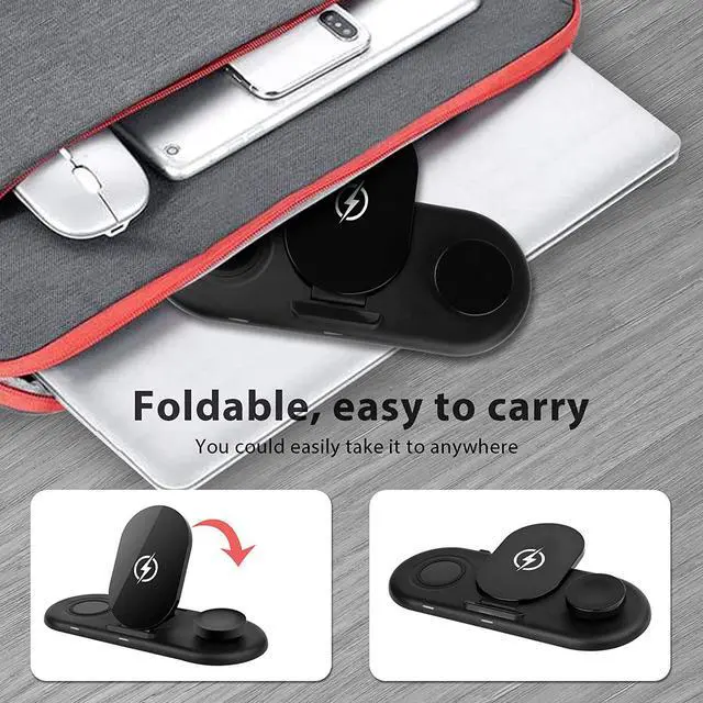 Alt view image 5 of 7 - 3 in 1 Wireless Charging Station Docking, Wireless Charger Stand Compatible with Samsung Galaxy Z Flip 3 S22 S21+ S20 S10+ Note 20 Note 10+, Samsung Galaxy Watch 4 Active 2 Gear S3 S4, Galaxy Buds Pro