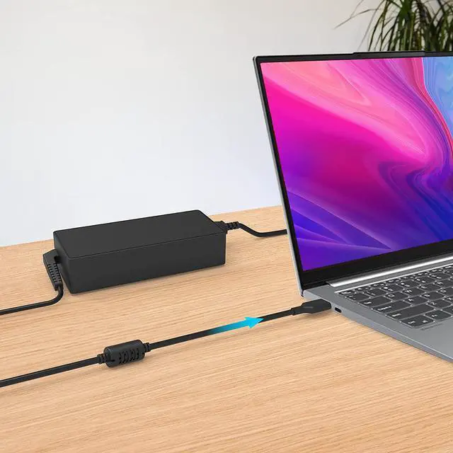 Alt view image 5 of 7 - 65W 45W Type C USB C Laptop Charger for Lenovo Yoga C940 C740 C930 C630 S940 S730 920 910 900 730 720;Lenovo ThinkPad T480 T480s T490 T490s T580; Chromebook 100e 300e 500e c340 AC Adapter Power Cord