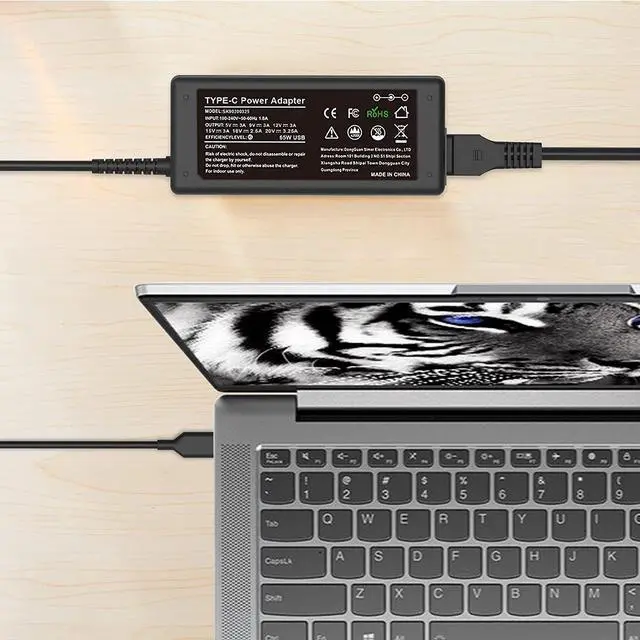 Alt view image 6 of 7 - Universal Chromebook Charger USB C for 65W 45W Hp USB-C Laptop Charger,Replacement for Lenovo Thinkpad/Yoga,Dell Chromebook 3100,Latitude 5420,Asus,Samsung,Acer,Google Series Type C Power Adapter Cord