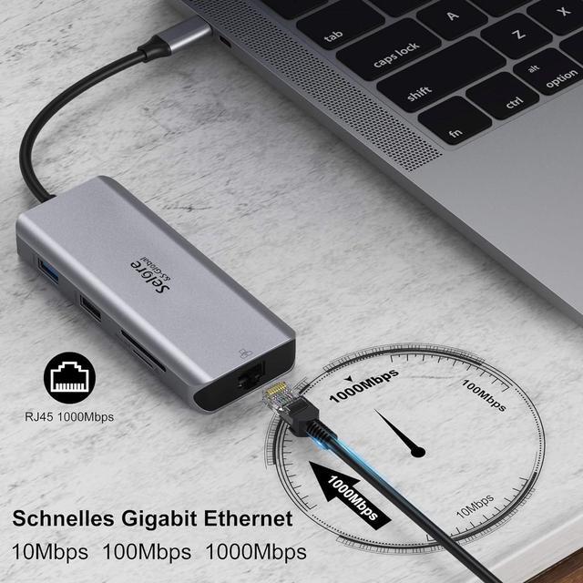 Alt view image 7 of 7 - USB C Docking Station Dual HDMI, 9 in 1 USB C Hub HDMI Adapter,Ethernet,2 USB 3.0,1 USB 2.0 and SD/TF Card Reader,100W PD,Laptop Docking Station Dual Monitor for MacBook/HP/Lenovo/Dell etc
