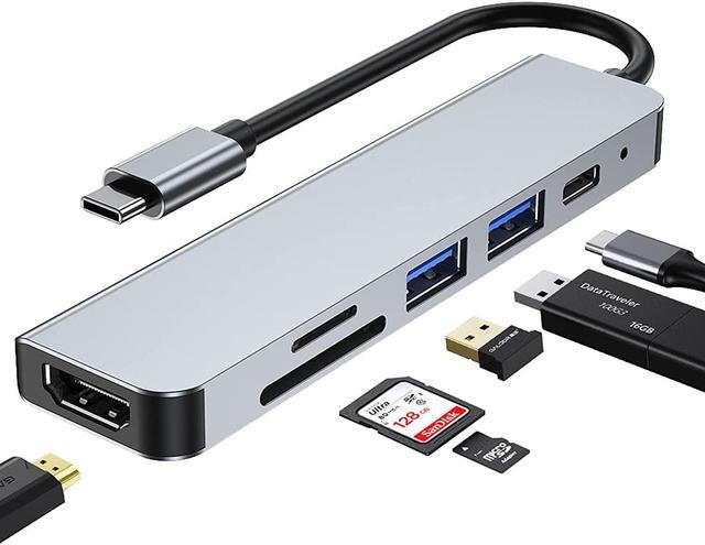 Main image of HD-601 6 in 1 Universal USB C Laptop Docking Station 4K HDMI, SD&TF Card Reader, 87W PD3.0 Charging Port, 2 USB Port with Aluminium Alloy Shell for Windows/Mac/Apple/Dell/HP/Lenovo/Huawei