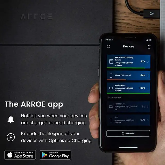 Alt view image 2 of 7 - ARROE App-Enabled Laptop Power Bank 20000mAh with Accessories: USB-C PD 60W Wall Charger, International Adaptor Plugs & Laptop Connectors - Smart Charging System for All Devices