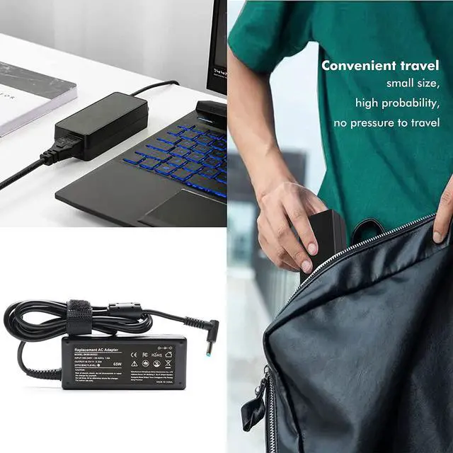Alt view image 6 of 7 - DJW? 19.5V 3.33A 65W Laptop AC Adapter Battery Charger for HP ProBook 640 G2,650 G2,430 G3, 440 G3, 450 G3, 455 G3, 470 G3 Notebook Power Supply Cord(Blue Connector)-12 Months Warranty