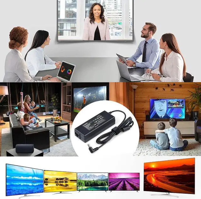 Alt view image 6 of 7 - 19V AC Adapter Charger for LG Electronics 19" 20" 22" 23" 24" 27" 32" LED LCD Monitor Widescreen HDTV 24M47H-P 24MP55HQ A4819-FDY UN32J400 UN32J4000AF UN32J400DAF BN44-00837A Power Supply Cord Plug