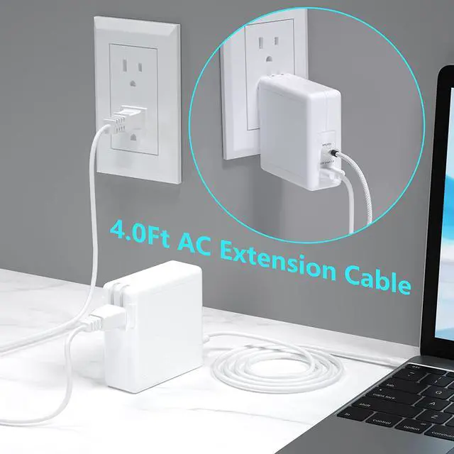 Alt view image 4 of 7 - 78W Type C Charger for Lenovo Laptop, USB C Charger for Lenovo Yoga 920 C930 370 380 730 730s 920-13 730-13 C930-13, USB A + PD 2 Ports Fast Wall Charger