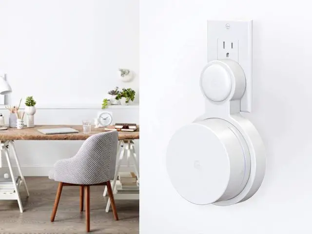 Alt view image 2 of 7 - Outlet Wall Mount for Google WiFi AC1200, No Messy Wires Space Saving Easily Be Moved Outlet Mount for Google Mesh WiFi Router, Best Design for Winding Power Cord (1 Pack)