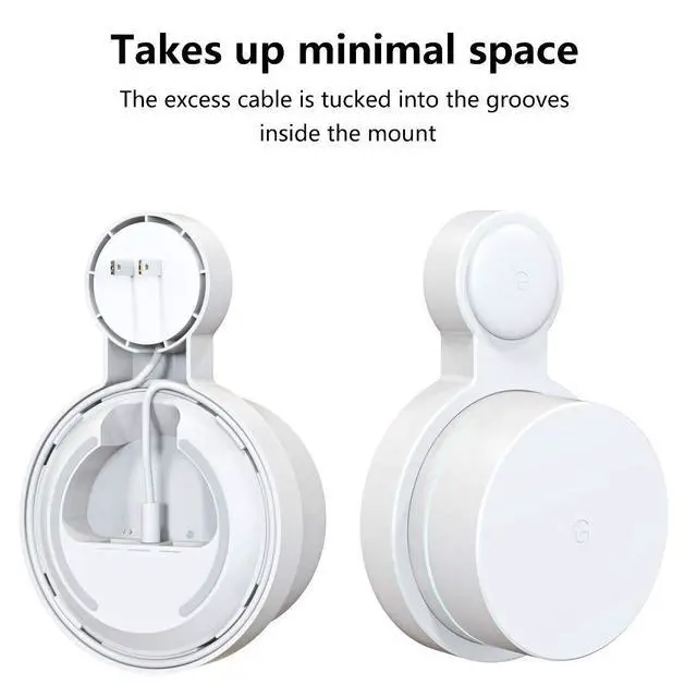 Alt view image 3 of 7 - Outlet Wall Mount for Google WiFi AC1200, No Messy Wires Space Saving Easily Be Moved Outlet Mount for Google Mesh WiFi Router, Best Design for Winding Power Cord (1 Pack)