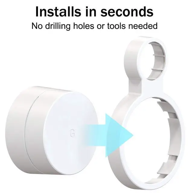 Alt view image 5 of 7 - Outlet Wall Mount for Google WiFi AC1200, No Messy Wires Space Saving Easily Be Moved Outlet Mount for Google Mesh WiFi Router, Best Design for Winding Power Cord (1 Pack)