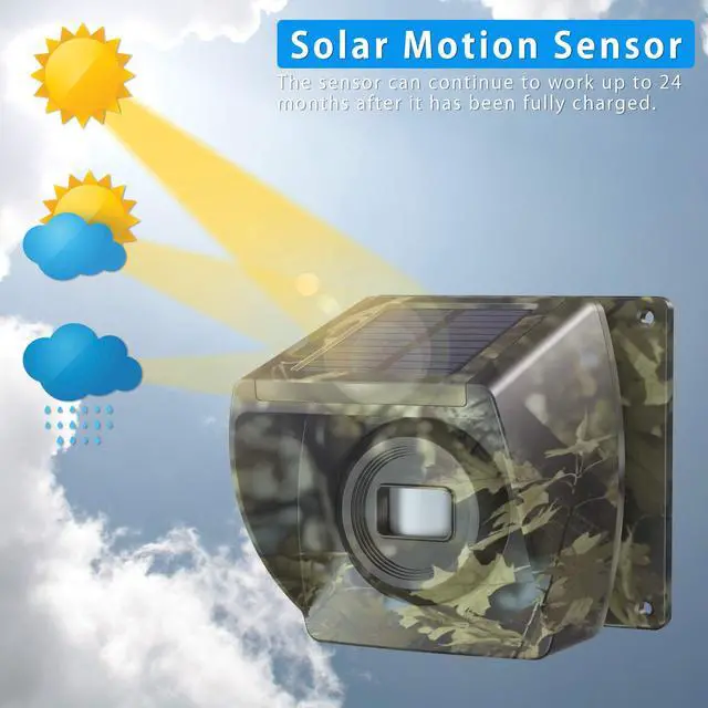 Alt view image 5 of 7 - Solar Driveway Alarm Wireless Outside 1800ft Range, Outdoor Motion Sensor & Detector Driveway Alert System with Rechargeable Battery/Weatherproof/Mute Mode (1&1-Camouflage)