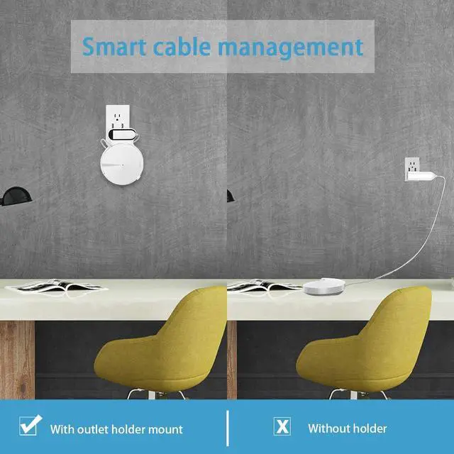 Alt view image 2 of 7 - Outlet Mount for TP-Link Deco M5 Mesh WiFi Router, Space-Saving Wall Mount with Cord Management Function (No-Drill, 3 Pack)