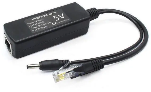 Alt view image 4 of 5 - 4-Pack 5V PoE Splitter, 48V to 5V 2.4A Adapter, Plug 3.5mm x 1.35mm, 5.5mm x 2.1mm Connector, IEEE 802.3af Compliant, for IP Camera and More