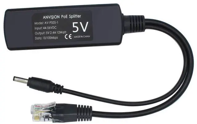 Alt view image 5 of 5 - 4-Pack 5V PoE Splitter, 48V to 5V 2.4A Adapter, Plug 3.5mm x 1.35mm, 5.5mm x 2.1mm Connector, IEEE 802.3af Compliant, for IP Camera and More