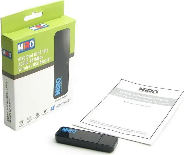 Alt view image 4 of 4 - HiRO H50334 Dual Band 802.11ac 11ac AC600 5G 433Mbps Wireless WiFi WLAN USB Network Adapter Windows 10 plug n play no driver installation needed Windows 8.1 8 7 Compatible