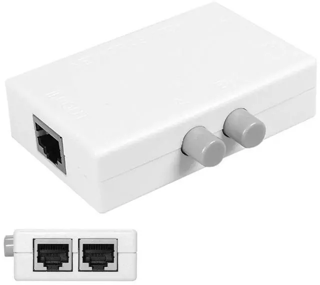 Main image of BUCIER UTP STP 2 in 1 Out 2 Ports RJ45 LAN CAT6 CAT5E Network Switch Selector Internal External Networking Switcher Splitter Box