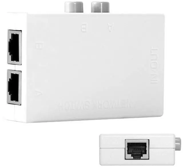Alt view image 2 of 7 - BUCIER UTP STP 2 in 1 Out 2 Ports RJ45 LAN CAT6 CAT5E Network Switch Selector Internal External Networking Switcher Splitter Box