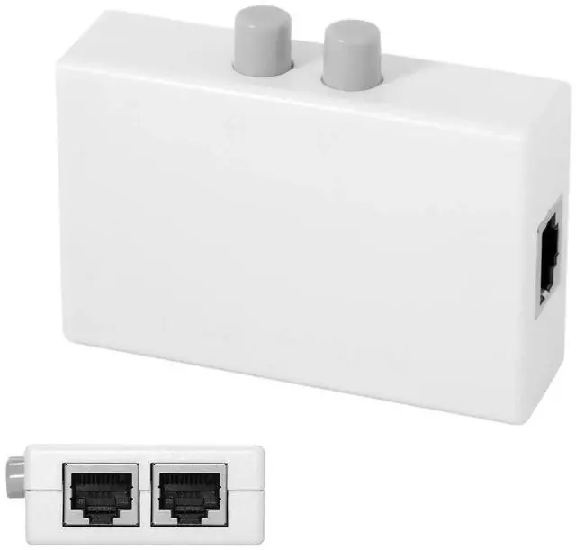 Alt view image 4 of 7 - BUCIER UTP STP 2 in 1 Out 2 Ports RJ45 LAN CAT6 CAT5E Network Switch Selector Internal External Networking Switcher Splitter Box