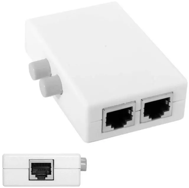 Alt view image 5 of 7 - BUCIER UTP STP 2 in 1 Out 2 Ports RJ45 LAN CAT6 CAT5E Network Switch Selector Internal External Networking Switcher Splitter Box