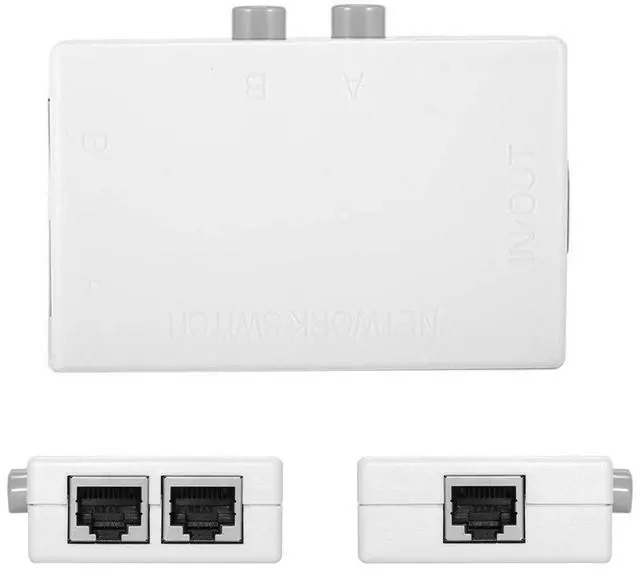 Alt view image 6 of 7 - BUCIER UTP STP 2 in 1 Out 2 Ports RJ45 LAN CAT6 CAT5E Network Switch Selector Internal External Networking Switcher Splitter Box