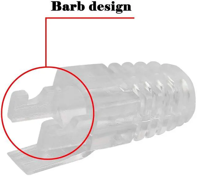 Alt view image 2 of 7 - BUCIER 100 Pcs RJ45 CAT6 Strain Relief Boots Connector for Standard CAT6 CAT6A Ethernet Cable LAN Cable Connector Boot Cover for Various Diameter LAN Cable-Clear