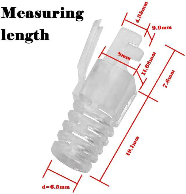 Alt view image 3 of 7 - BUCIER 100 Pcs RJ45 CAT6 Strain Relief Boots Connector for Standard CAT6 CAT6A Ethernet Cable LAN Cable Connector Boot Cover for Various Diameter LAN Cable-Clear