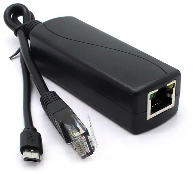 Alt view image 2 of 7 - 2-Pack Gigabit PoE Splitter, 48V to 5V 2.4A Micro USB Ethernet Adapter, Compatible with Raspberry Pi 3B+, IP Camera and More