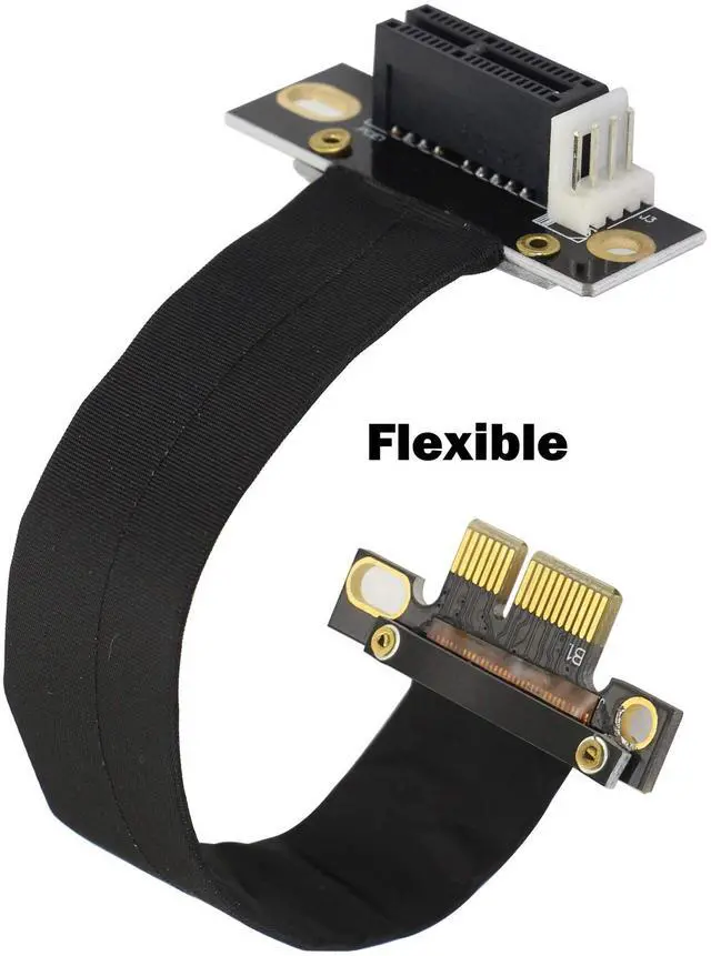 Alt view image 4 of 6 - BUCIER PCIE Extension Cable,PCI-Express 3.0 1X Male to Female Riser Cable PCI-E 1X Extender Adapter Jumper (18cm,90°