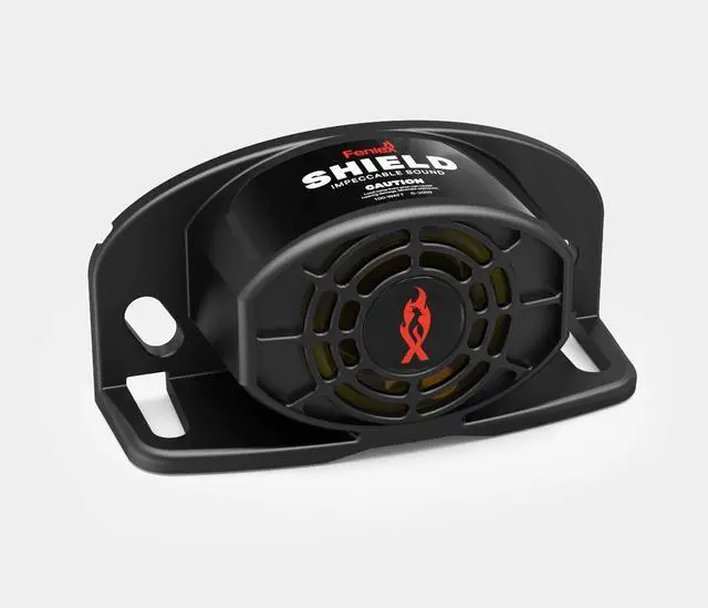 Main image of Feniex Shield 14 Watt Back-Up Alarm | All in One, Built in Siren Amplifier | Compact System for Reverse Alert Application | Utility Vehicle Back Up Speaker