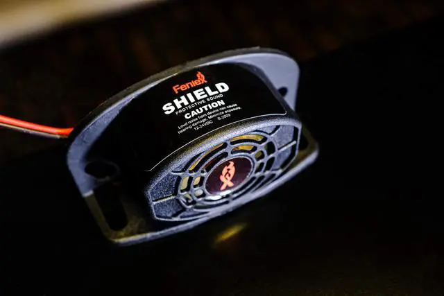 Alt view image 7 of 7 - Feniex Shield 14 Watt Back-Up Alarm | All in One, Built in Siren Amplifier | Compact System for Reverse Alert Application | Utility Vehicle Back Up Speaker