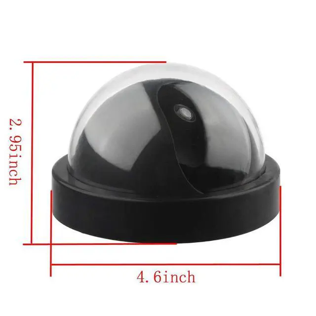 Alt view image 6 of 7 - Black Dome Fake Dummy Security CCTV Camera Waterproof IR LED Flashing Red Light Outdoor Indoor Surveillance