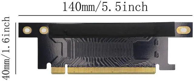 Alt view image 5 of 5 - BUCIER Pci-E 16x Riser Card,PCI Express 3.0 16X Extension Cable 90 Degree High Speed Riser Card