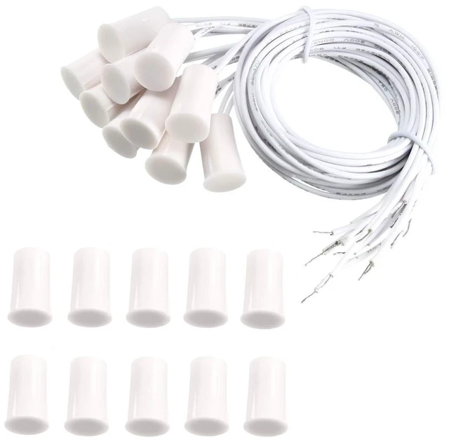 Main image of Magnetic Reed Switch RC-33 NC Recessed Wired Window Door Contact Sensor for Home Security and Burglar Alarm Systems 10 Pcs