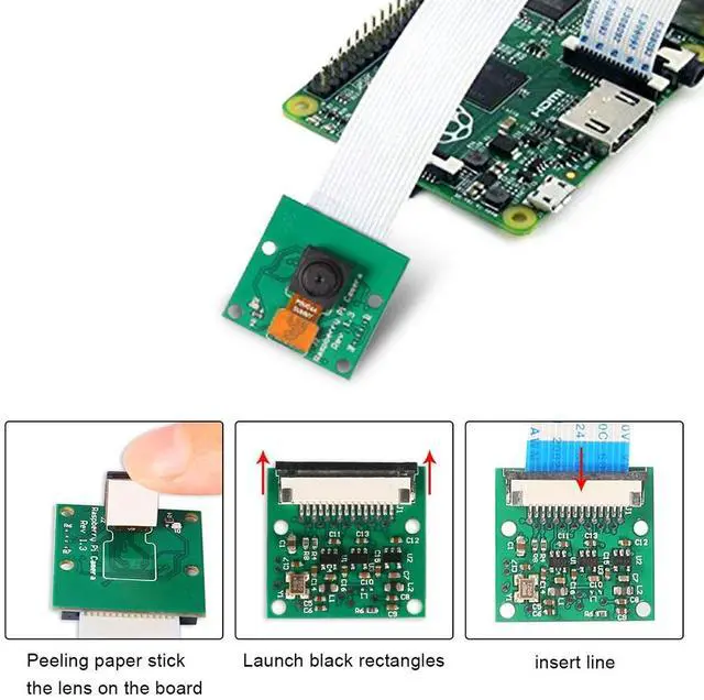 Alt view image 4 of 7 - Raspberry Pi Mini Camera Video Module 5 Megapixels 1080p Sensor OV5647 Webcam for Raspberry Pi Model A/B/A+/B+, Pi 2B and Raspberry Pi 3B, Pi 3 B+, Raspberry Pi 4 B