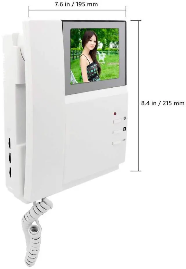 Alt view image 3 of 7 - Video Door Phone System, 4.3 Inches Clear LCD Monitor Wired Video Intercom Doorbell Kits, IR Night Vision Outdoor Camera Door Intercom, Doorphone Telephone Style for Home Improvement