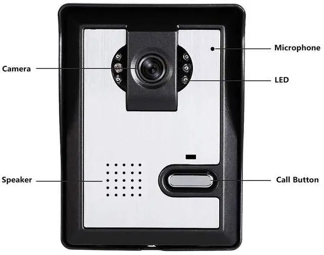 Alt view image 6 of 7 - Video Door Phone System, 4.3 Inches Clear LCD Monitor Wired Video Intercom Doorbell Kits, IR Night Vision Outdoor Camera Door Intercom, Doorphone Telephone Style for Home Improvement