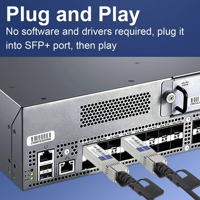 Alt view image 5 of 6 - 3M SFP Cable, 10G DAC Passive Direct Attach Twinax Copper for Cisco SFP-H10GB-CU3M, Ubiquiti, Netgear, Mikrotik, D-Link, Intel, Supermicro and More Length Options: 0.5m-7m