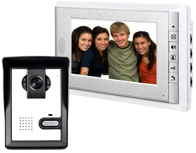 Main image of Wired Video Intercom System, 7 Inch Monitor Video Door Doorbell Kit 2-way Intercom, Door Monitoring, Metal Panel Camera Unlock, Night Vision, Home Security Systems for Villa Home Apartment