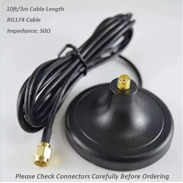 Alt view image 2 of 3 - Vszerda 4G LTE Antenna Magnetic Mounting Base with 10ft SMA Male Antenna Extension Cable for 4G LTE WiFi Router Gateway Modem Hotspot Adapter Mobile Cell Phone Signal Booster Cellular Amplifier 2pack