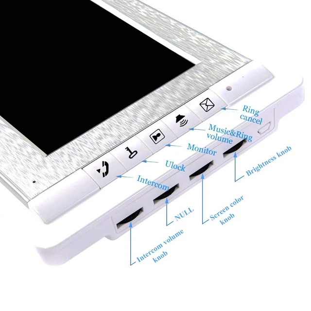 Alt view image 7 of 7 - Wired Video Intercom System, 7 Inch Monitor Video Door Doorbell Kit 2-way Intercom, Door Monitoring, Metal Panel Camera Unlock, Night Vision, Home Security Systems for Villa Home Apartment