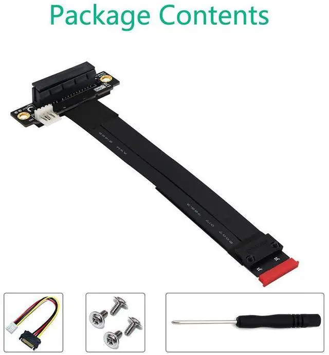 Alt view image 7 of 7 - HLT M.2 NGFF Key M to PCIe 3.0 4X Extension Cable (90°Right Angle PCI-E Slot)
