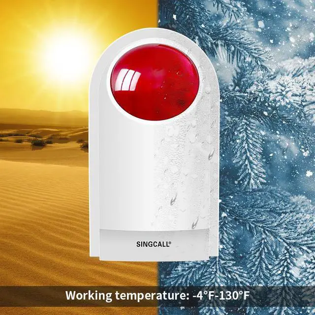Alt view image 7 of 7 - Remote Emergency Strobe Siren Alarm Kit 1 Siren & 2 Call Buttons | Home Caring Alert System, Loud Panic SOS Warning System, Office Siren Panic Button for Business Home Shop Hotel School