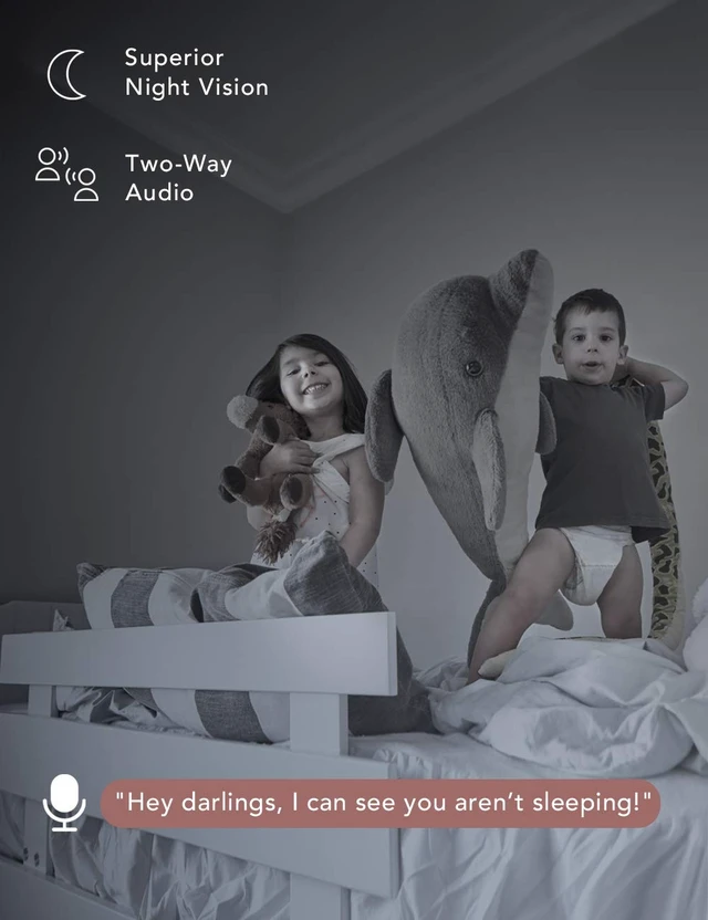 Alt view image 3 of 7 - 2K 360° WiFi Baby/Pet Monitor, Indoor Home Security Cameras 2 Pack | 2.4G/5G WiFi, Motion Tracking, Two Way Audio&Sound Detection, Night Vision, Cloud&SD Card Storage with APP for Baby/Pet/Nanny