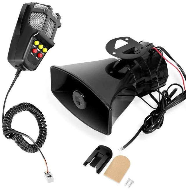 Main image of Car Siren Speaker 100W 12V 5 Tone Sound Mic PA System Emergency Sound Amplifier