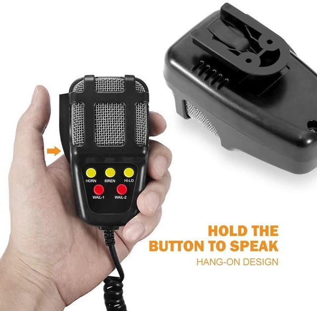 Alt view image 4 of 5 - Car Siren Speaker 100W 12V 5 Tone Sound Mic PA System Emergency Sound Amplifier