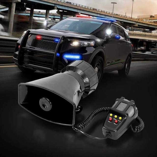 Alt view image 5 of 5 - Car Siren Speaker 100W 12V 5 Tone Sound Mic PA System Emergency Sound Amplifier
