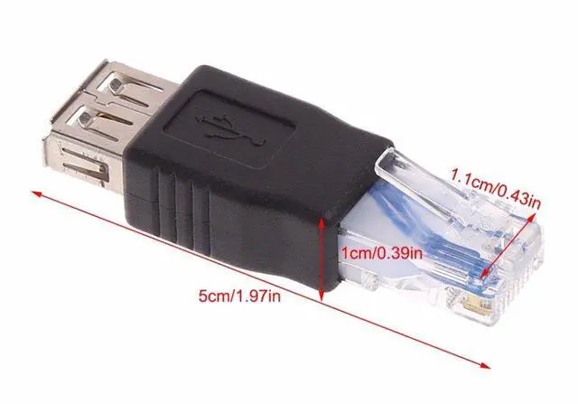 Alt view image 7 of 7 - Vszerda Ethernet to USB Adapter 2PCS for ADSL Modem/Router/Computer Camera/Surveillance Camera with Network Function - RJ45 LAN Internet Male to USB Female Connector