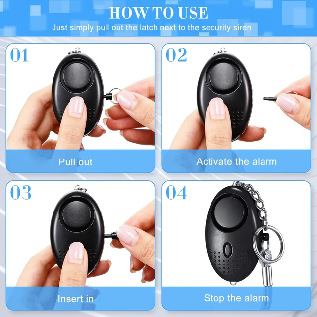 Alt view image 3 of 7 - 12-Piece Personal Alarm Set, Emergency LED Light Keychain Alarms in 6 Colors for Women & Men