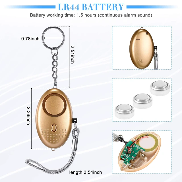 Alt view image 7 of 7 - 12-Piece Personal Alarm Set, Emergency LED Light Keychain Alarms in 6 Colors for Women & Men