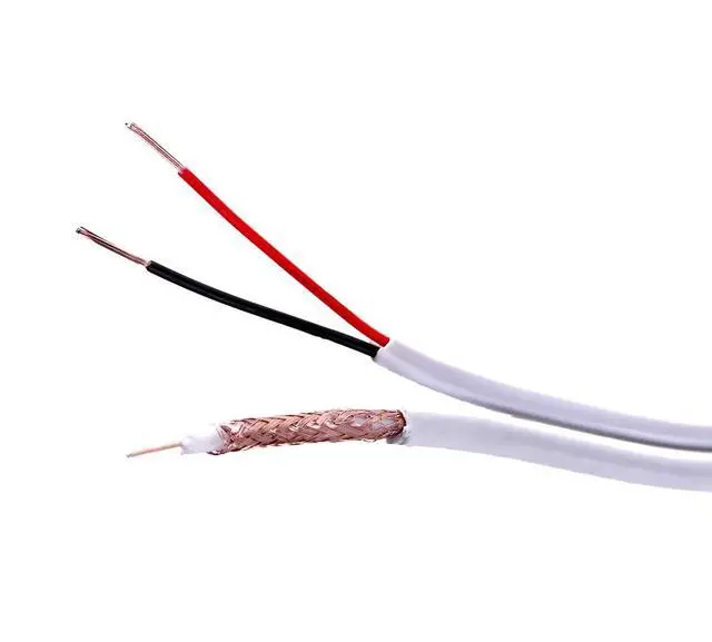 Alt view image 2 of 6 - 1000 ft. RG59 Siamese CCTV Combo Coaxial Cable White - 20AWG RG59 + 18/2 18AWG Power